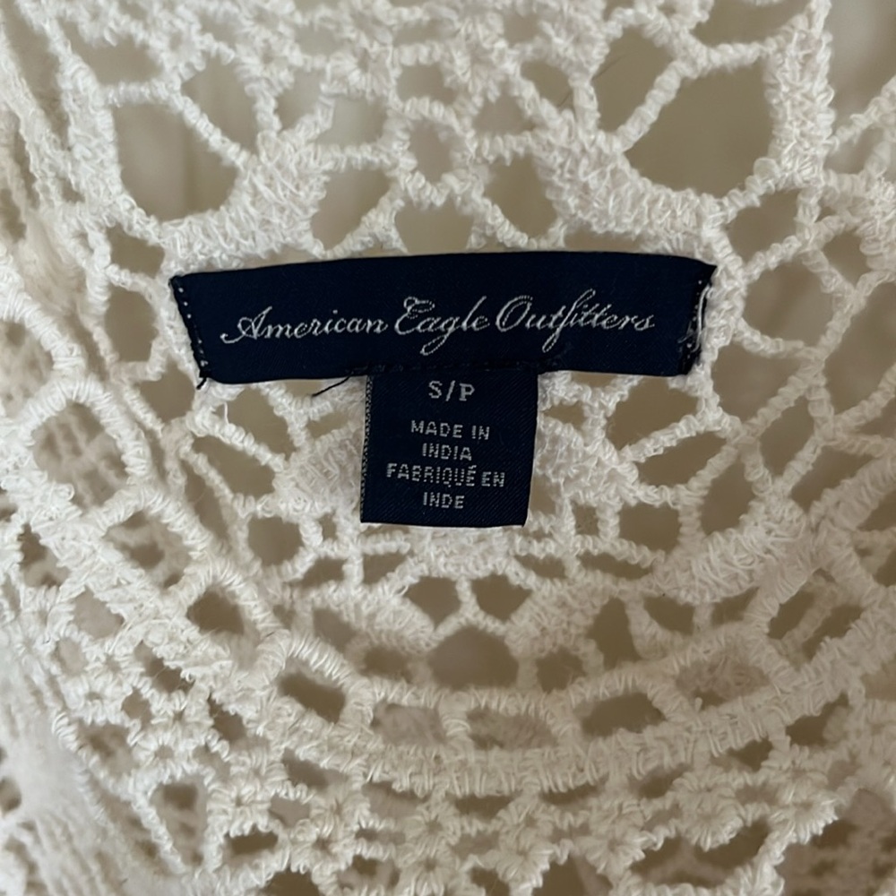 AEO Vintage Boho Crochet Tank Top Color Cream Size Small - Picture 3 of 4